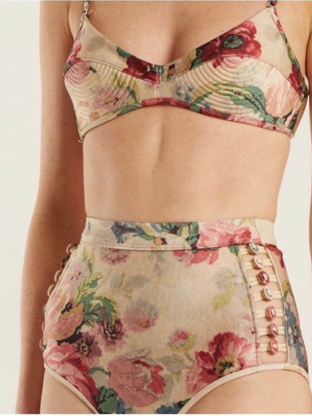 Zimmermann Melody High Waisted Bikini BOTTOMS in Floral - Size 3 / US 8-10 NWT - Picture 3 of 6